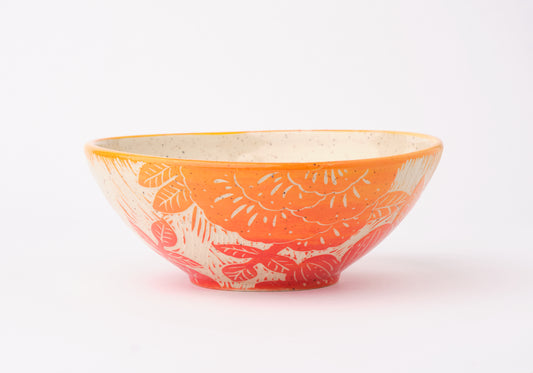 Serving Bowl with Orange Flowers