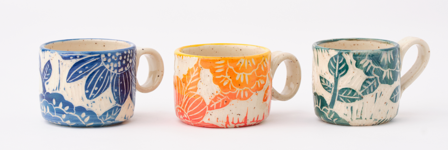 flower espresso mugs