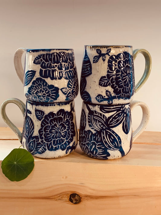 Carved Flower Mug